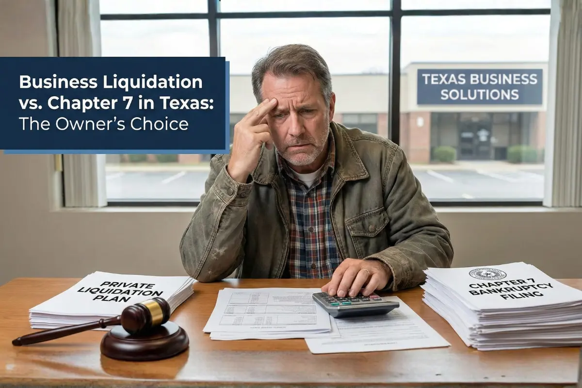 texas business man stressed about business liquidation vs chapter 7 bankruptcy in texas